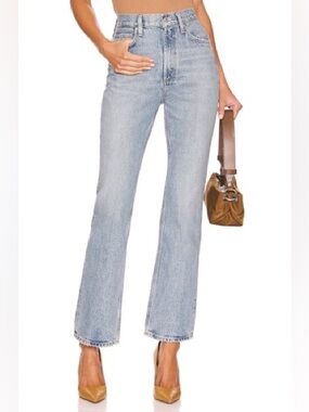 Agolde Light Wash High-Rise Flare Jeans - Pale Blue